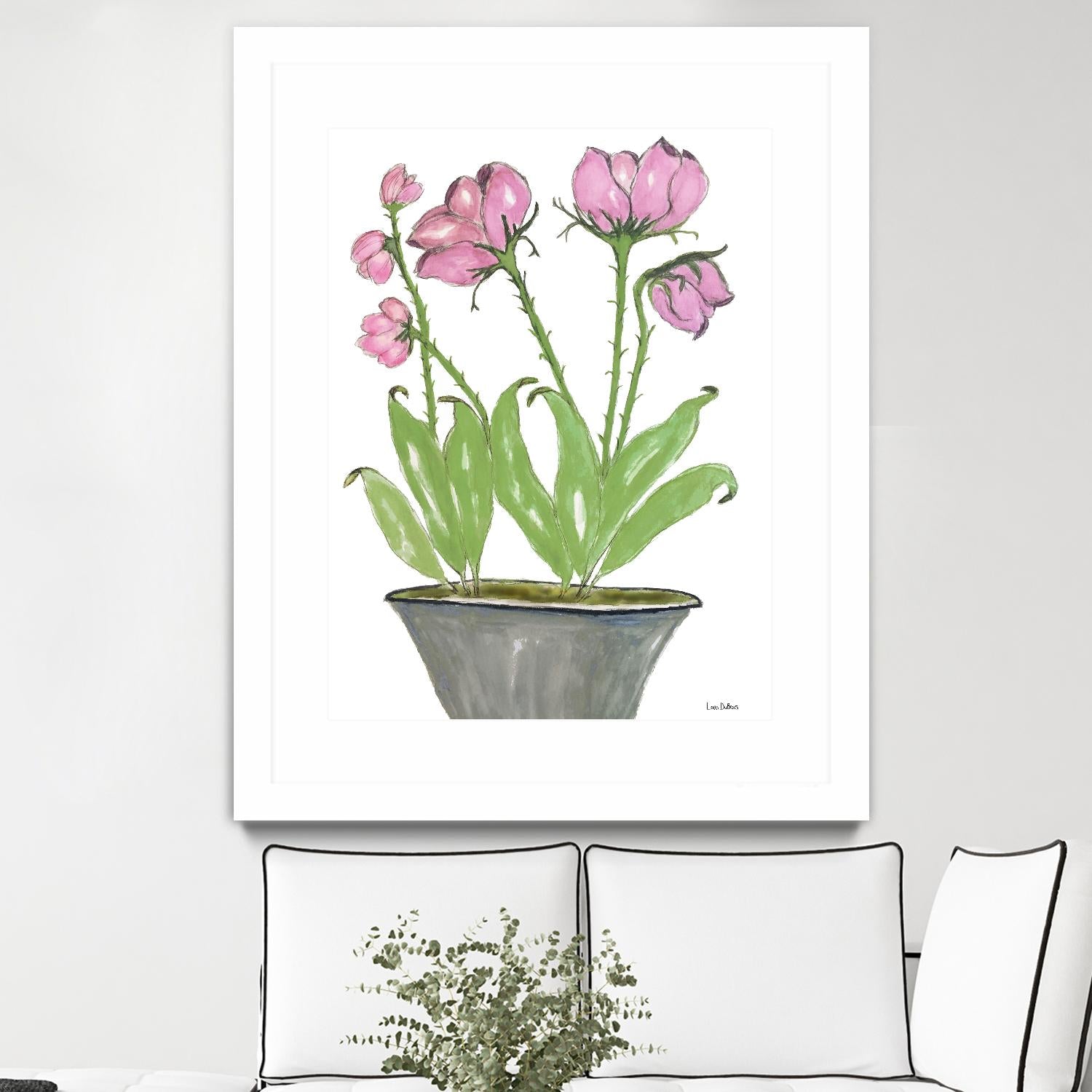 Summer Sequel – Pink -2 by Lori Dubois on GIANT ART - pink botanical plante dans un pot