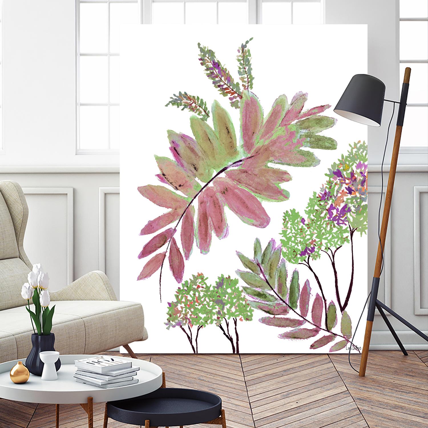 Mimosa - Magenta - 13 by Lori Dubois on GIANT ART - pink botanical leaves