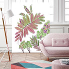 Mimosa - Magenta - 13 by Lori Dubois on GIANT ART - pink botanical leaves