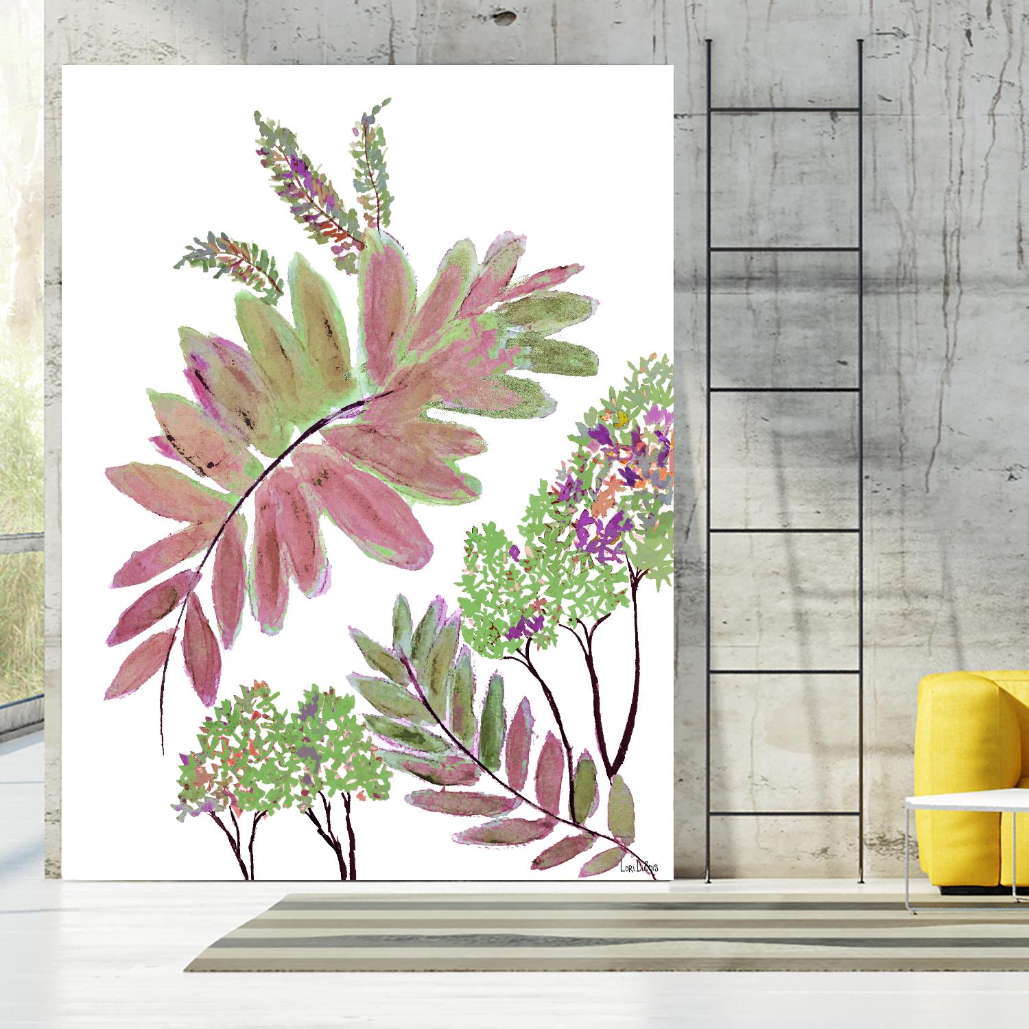 Mimosa - Magenta - 13 by Lori Dubois on GIANT ART - pink botanical leaves