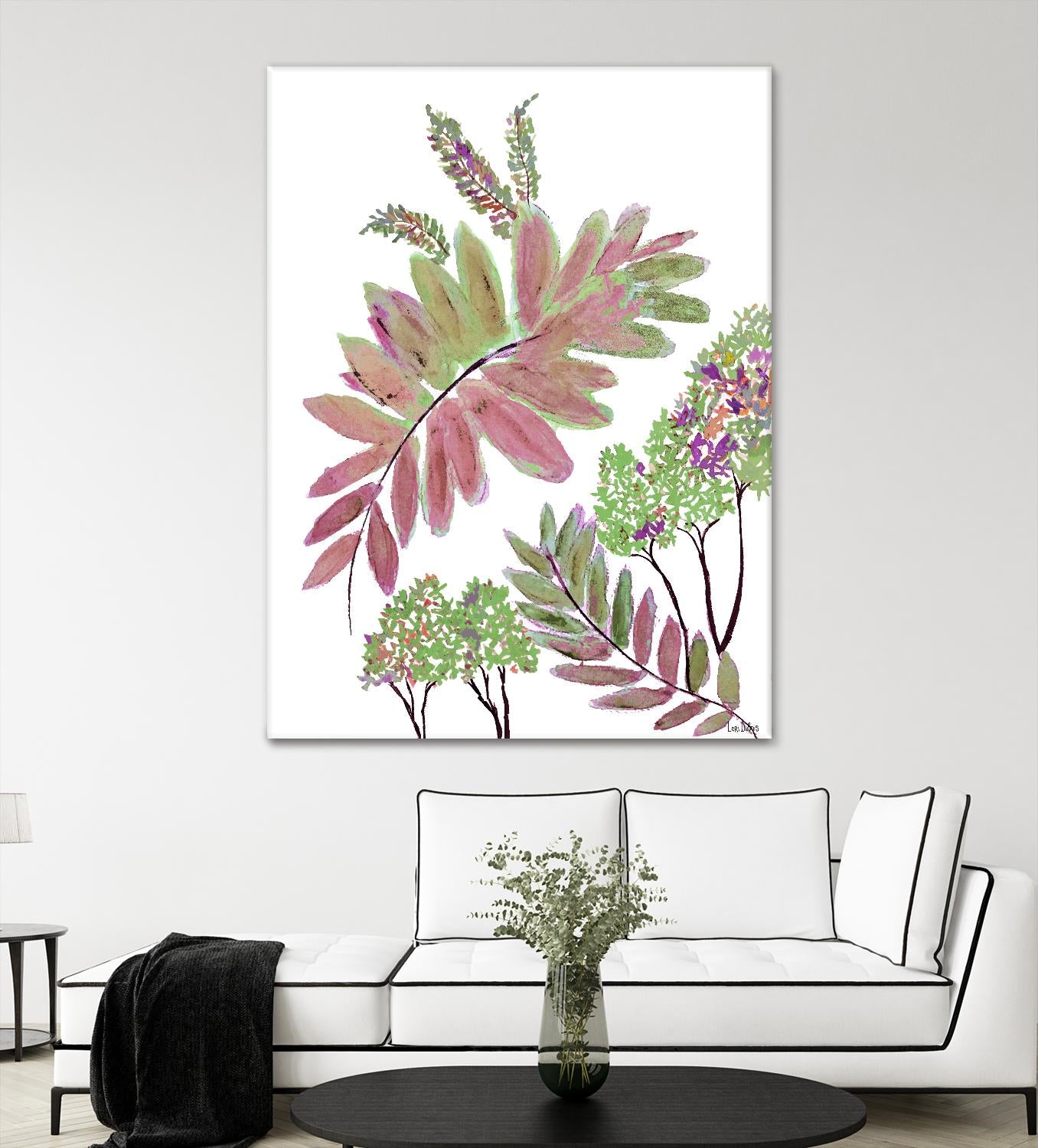 Mimosa - Magenta - 13 by Lori Dubois on GIANT ART - pink botanical leaves