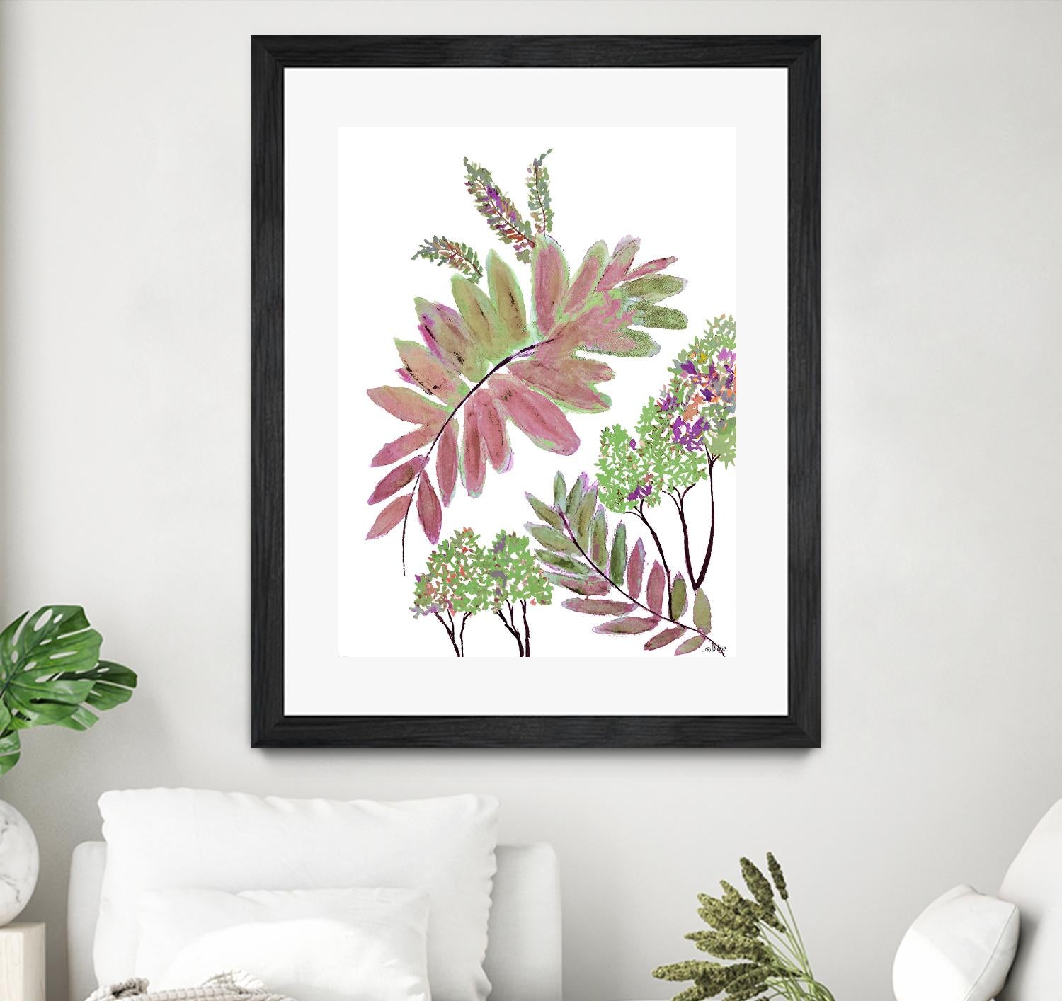 Mimosa - Magenta - 13 by Lori Dubois on GIANT ART - pink botanical leaves