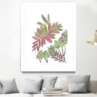 Mimosa - Magenta - 13 by Lori Dubois on GIANT ART - pink botanical leaves