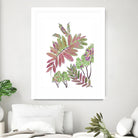 Mimosa - Magenta - 13 by Lori Dubois on GIANT ART - pink botanical leaves