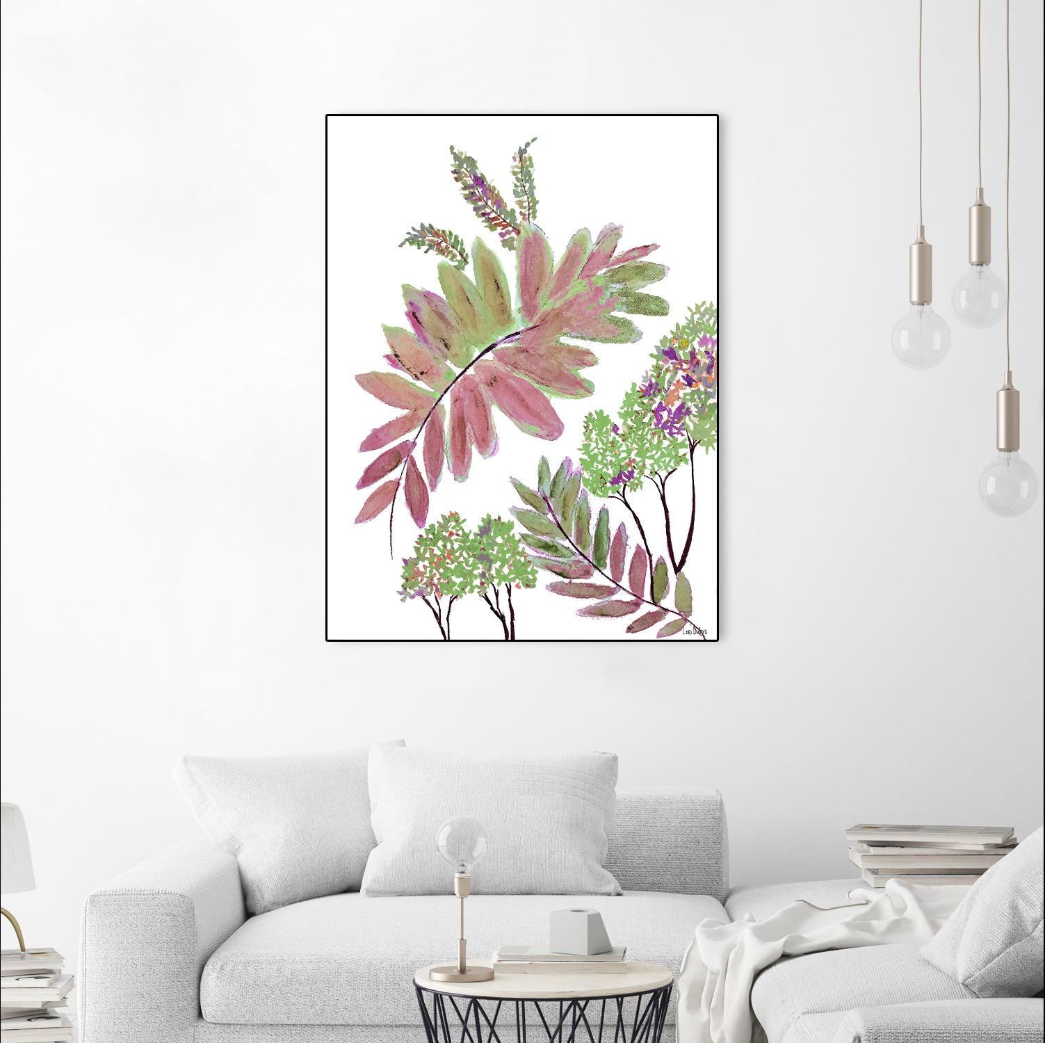 Mimosa - Magenta - 13 by Lori Dubois on GIANT ART - pink botanical leaves