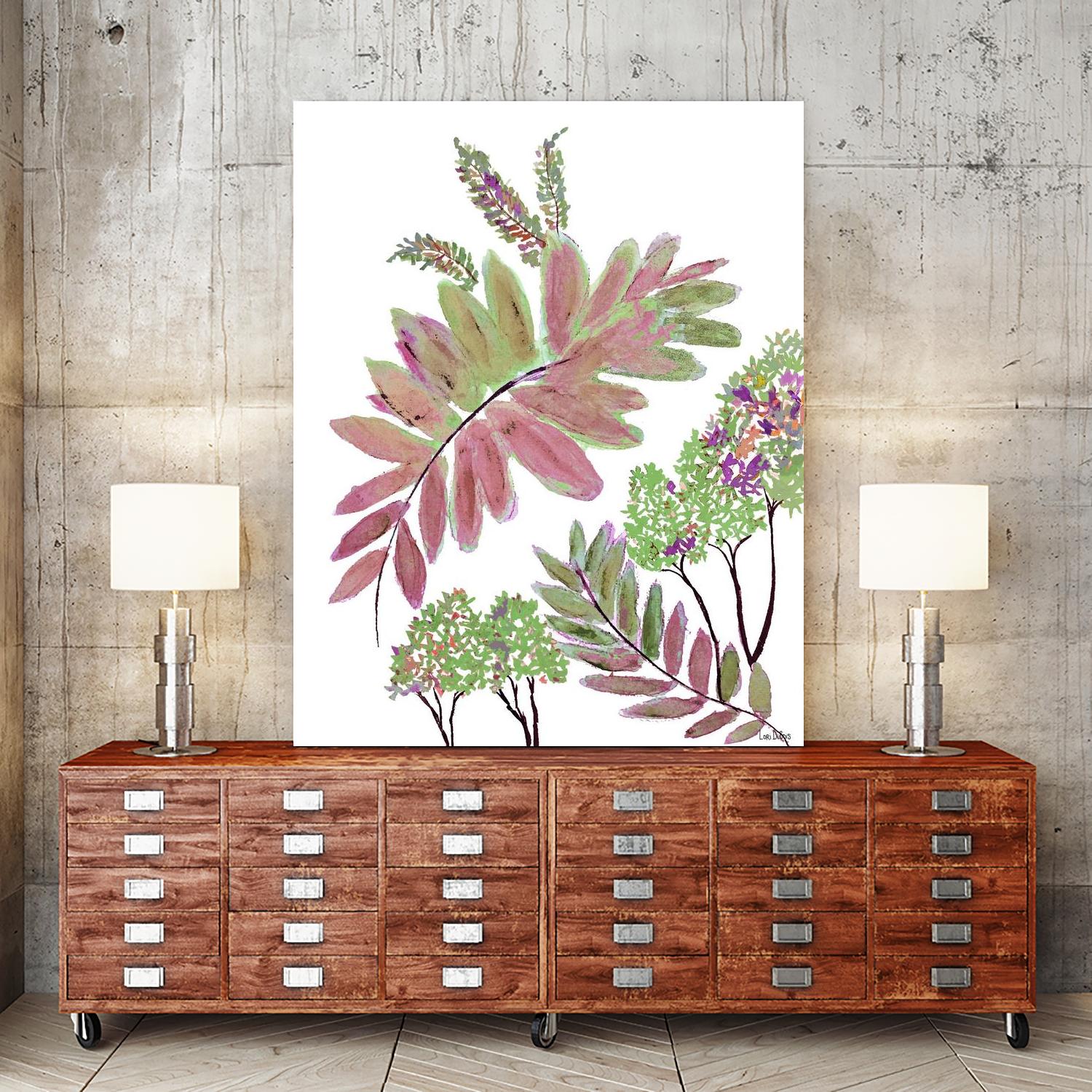 Mimosa - Magenta - 13 by Lori Dubois on GIANT ART - pink botanical leaves