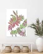 Mimosa - Magenta - 13 by Lori Dubois on GIANT ART - pink botanical leaves