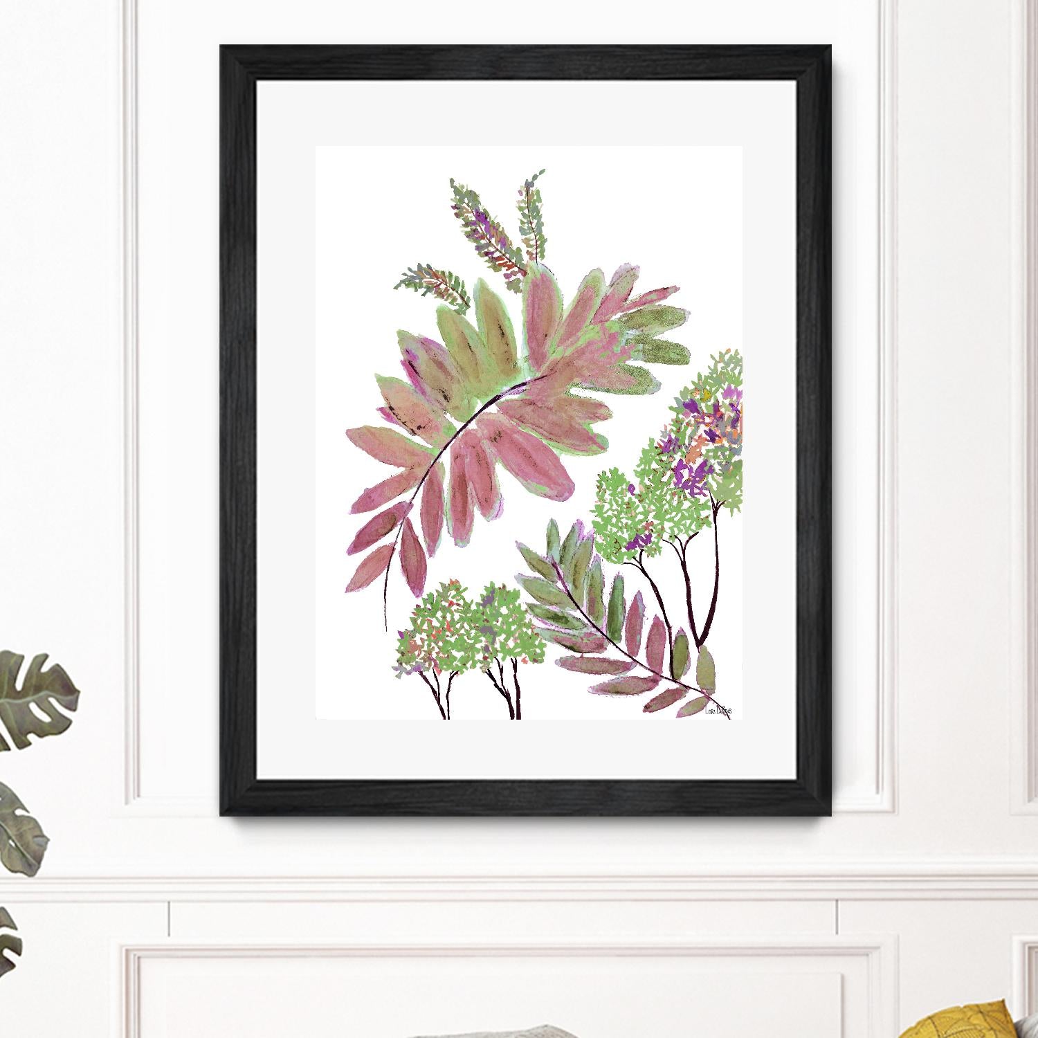 Mimosa - Magenta - 13 by Lori Dubois on GIANT ART - pink botanical leaves