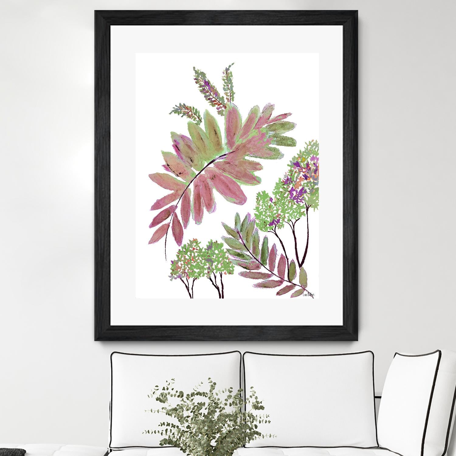 Mimosa - Magenta - 13 by Lori Dubois on GIANT ART - pink botanical leaves