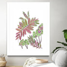 Mimosa - Magenta - 13 by Lori Dubois on GIANT ART - pink botanical leaves
