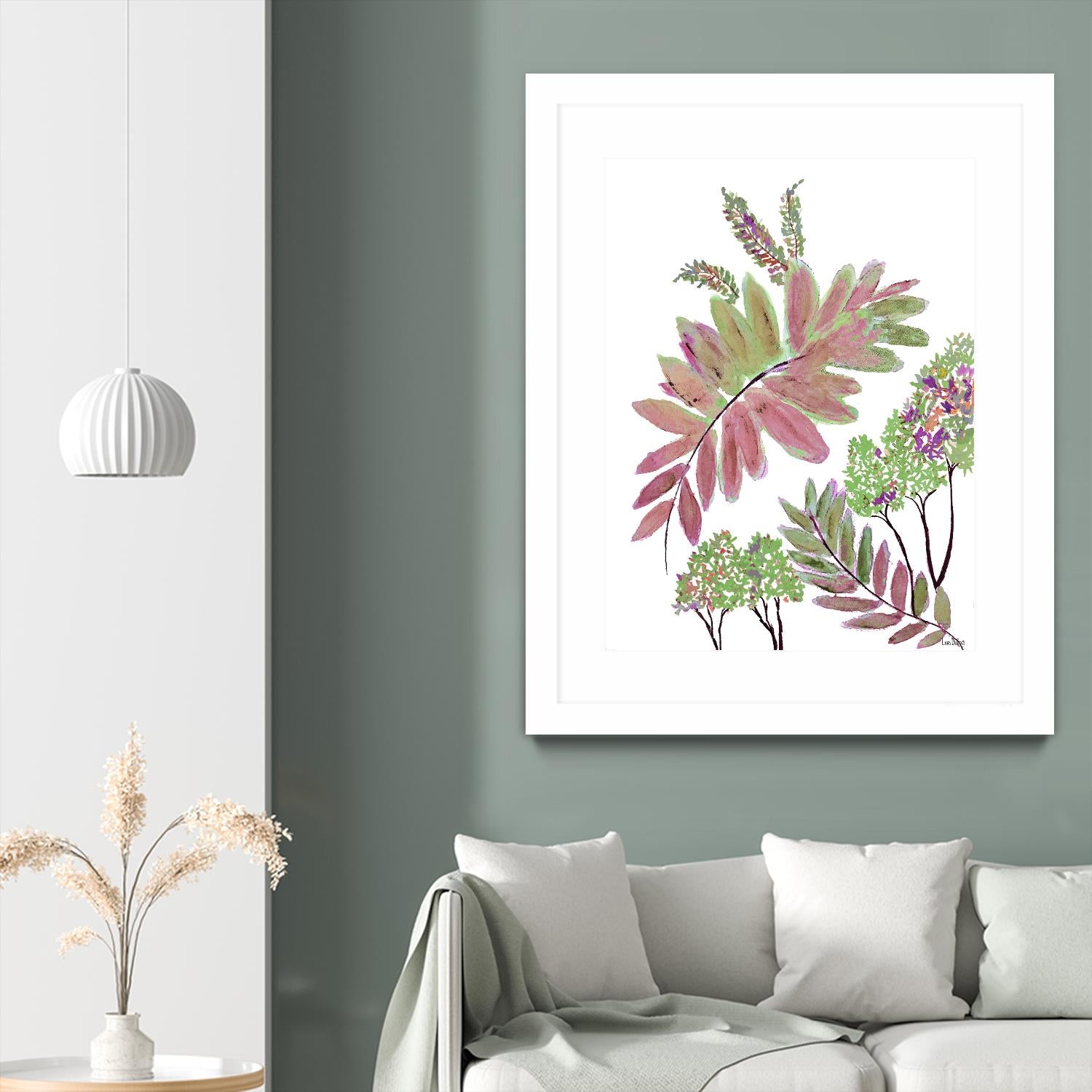 Mimosa - Magenta - 13 by Lori Dubois on GIANT ART - pink botanical leaves