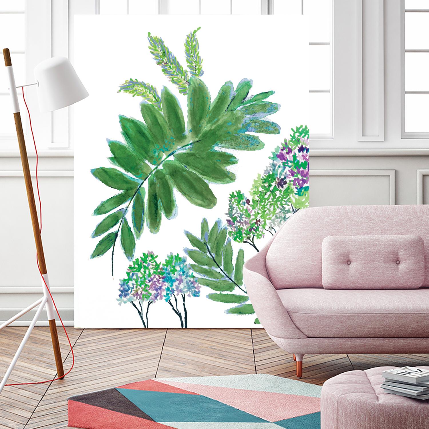Mimosa - Moss - 15 by Lori Dubois on GIANT ART - green botanical leaves