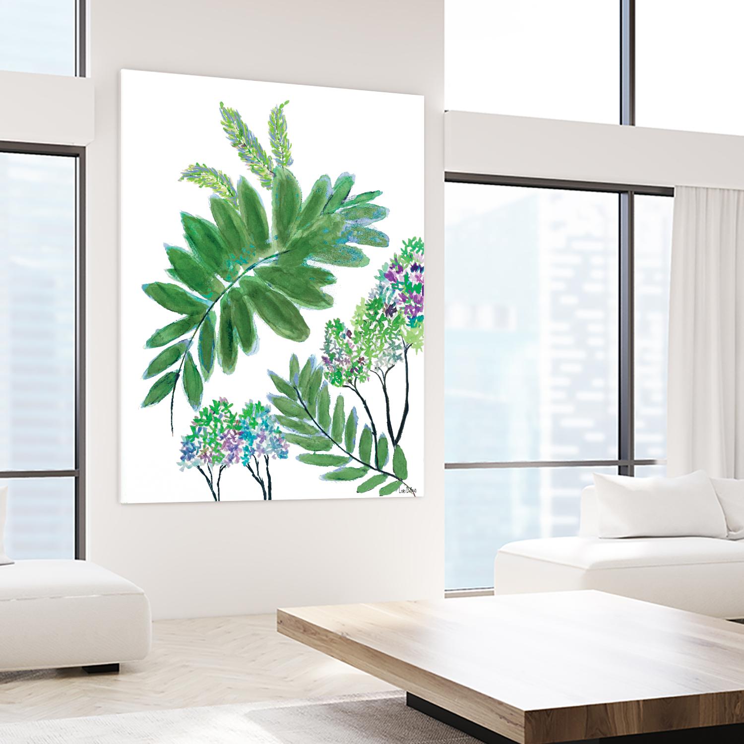 Mimosa - Moss - 15 by Lori Dubois on GIANT ART - green botanical leaves