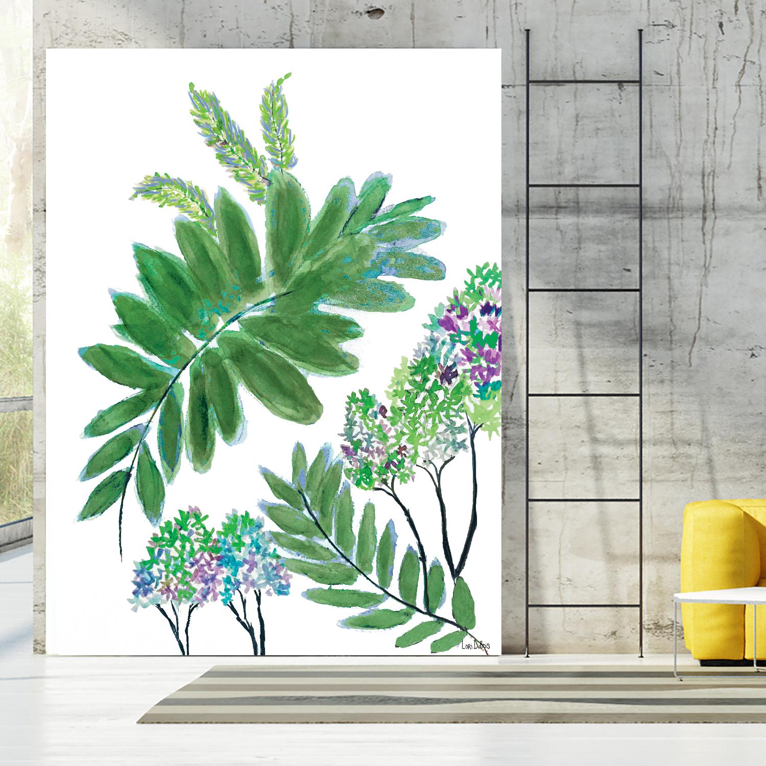 Mimosa - Moss - 15 by Lori Dubois on GIANT ART - green botanical leaves