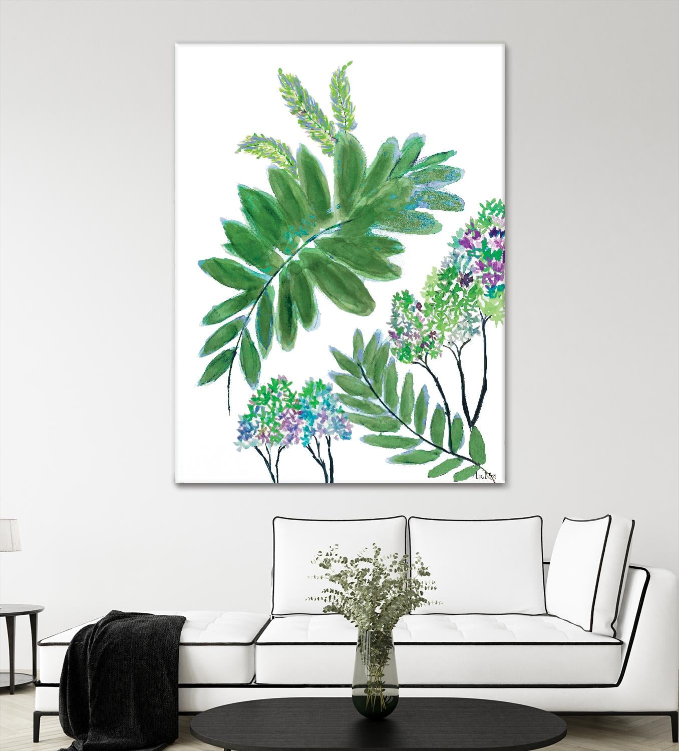 Mimosa - Moss - 15 by Lori Dubois on GIANT ART - green botanical leaves