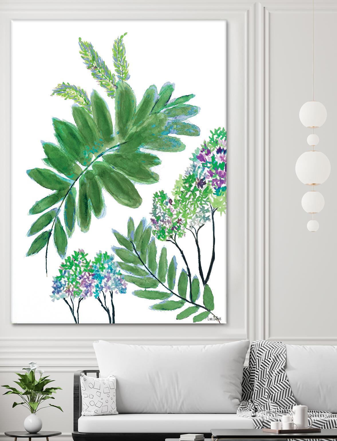 Mimosa - Moss - 15 by Lori Dubois on GIANT ART - green botanical leaves