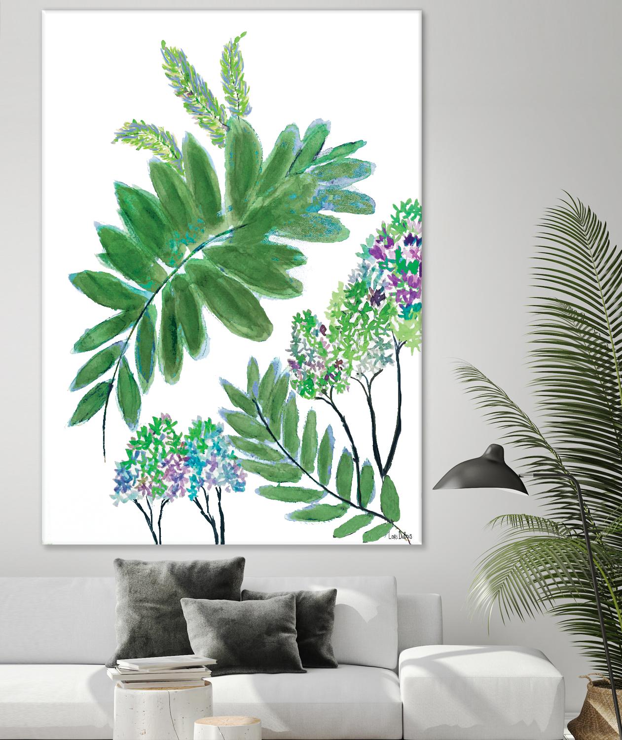 Mimosa - Moss - 15 by Lori Dubois on GIANT ART - green botanical leaves
