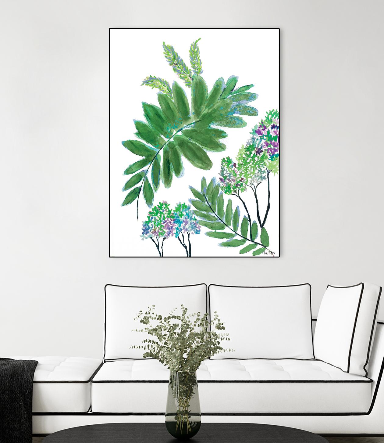 Mimosa - Moss - 15 by Lori Dubois on GIANT ART - green botanical leaves