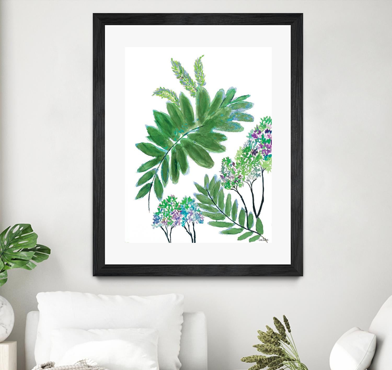 Mimosa - Moss - 15 by Lori Dubois on GIANT ART - green botanical leaves