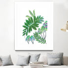 Mimosa - Moss - 15 by Lori Dubois on GIANT ART - green botanical leaves