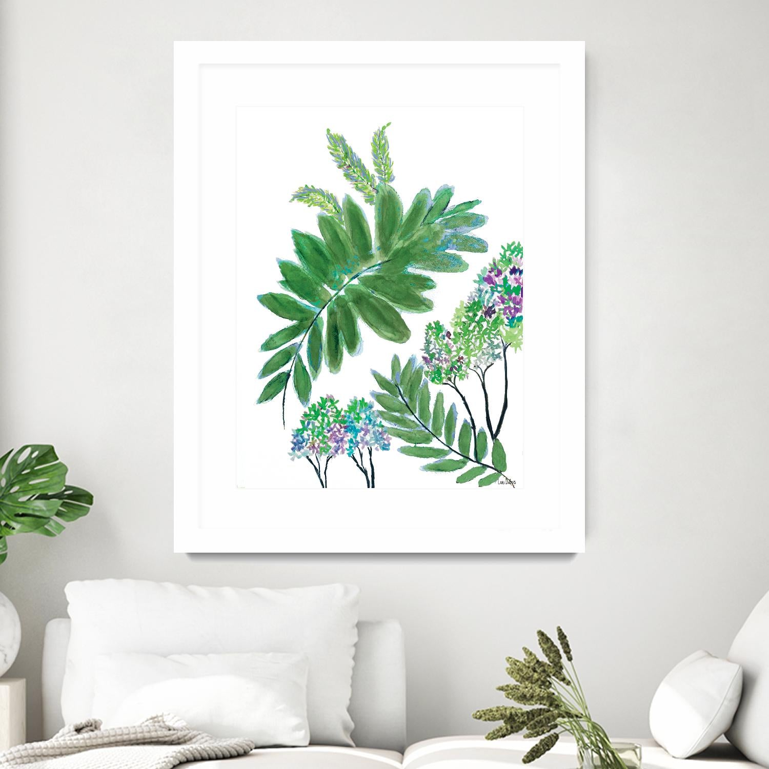 Mimosa - Moss - 15 by Lori Dubois on GIANT ART - green botanical leaves