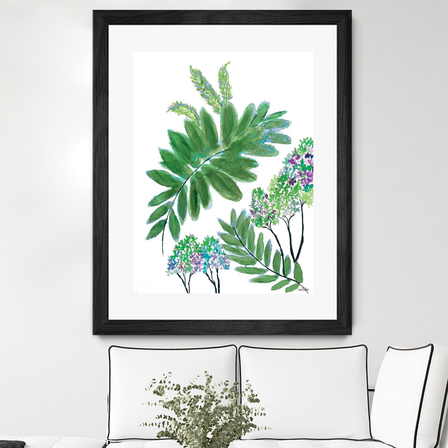 Mimosa - Moss - 15 by Lori Dubois on GIANT ART - green botanical leaves