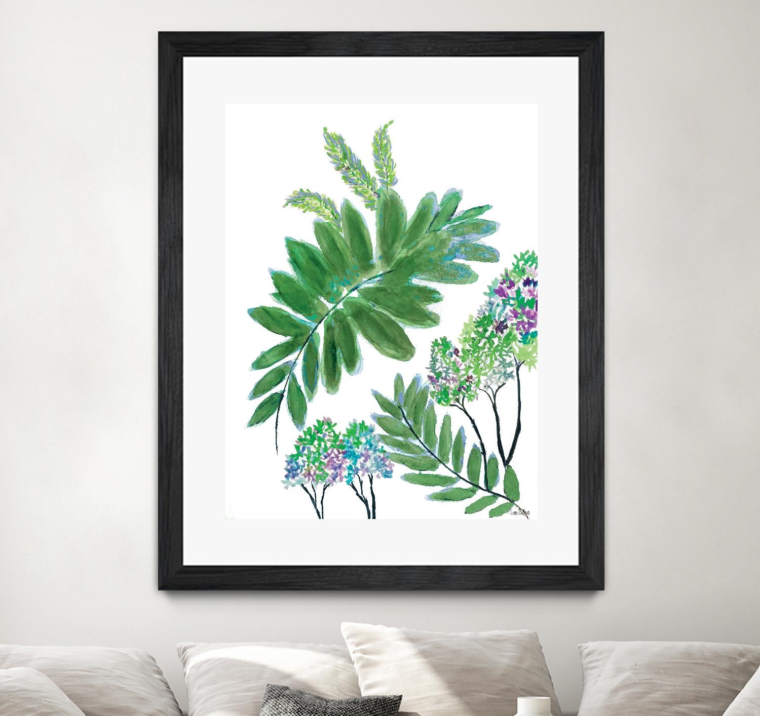 Mimosa - Moss - 15 by Lori Dubois on GIANT ART - green botanical leaves