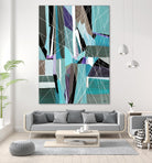 AquaGlass by Lori Dubois on GIANT ART - aqua linear black & white