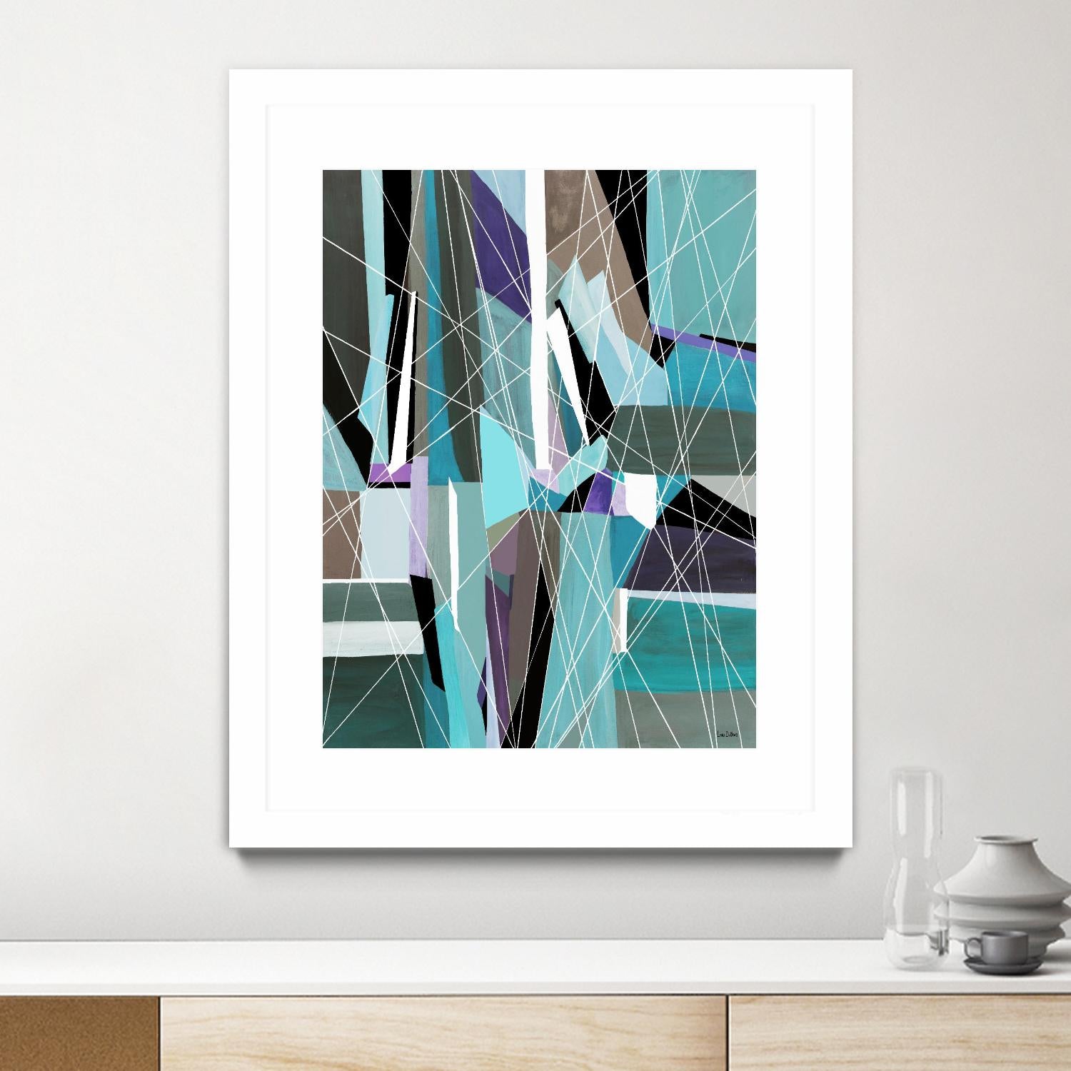 AquaGlass by Lori Dubois on GIANT ART - green linear aqua