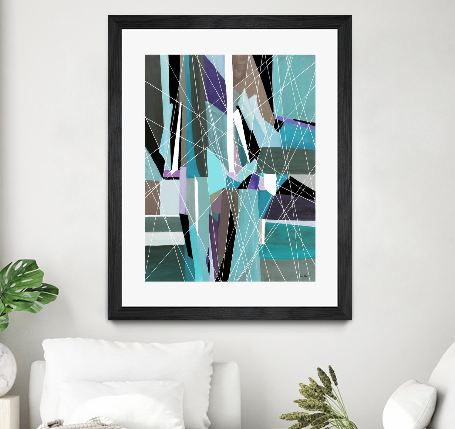 AquaGlass by Lori Dubois on GIANT ART - green linear aqua