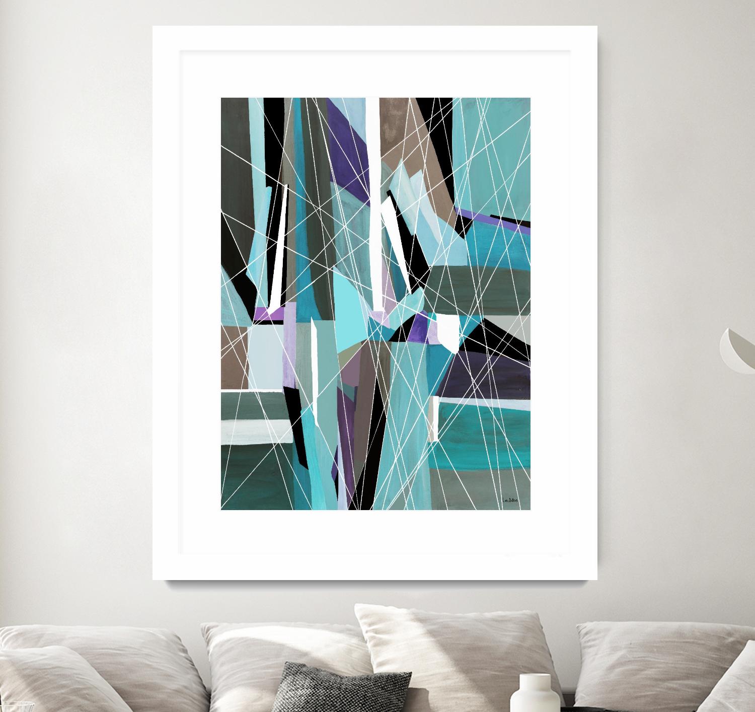 AquaGlass by Lori Dubois on GIANT ART - green linear aqua