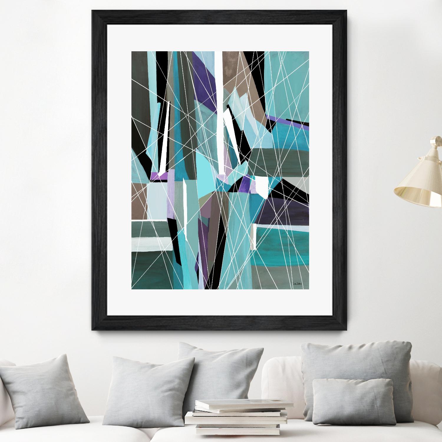 AquaGlass by Lori Dubois on GIANT ART - green linear aqua