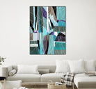 AquaGlass by Lori Dubois on GIANT ART - aqua linear black & white
