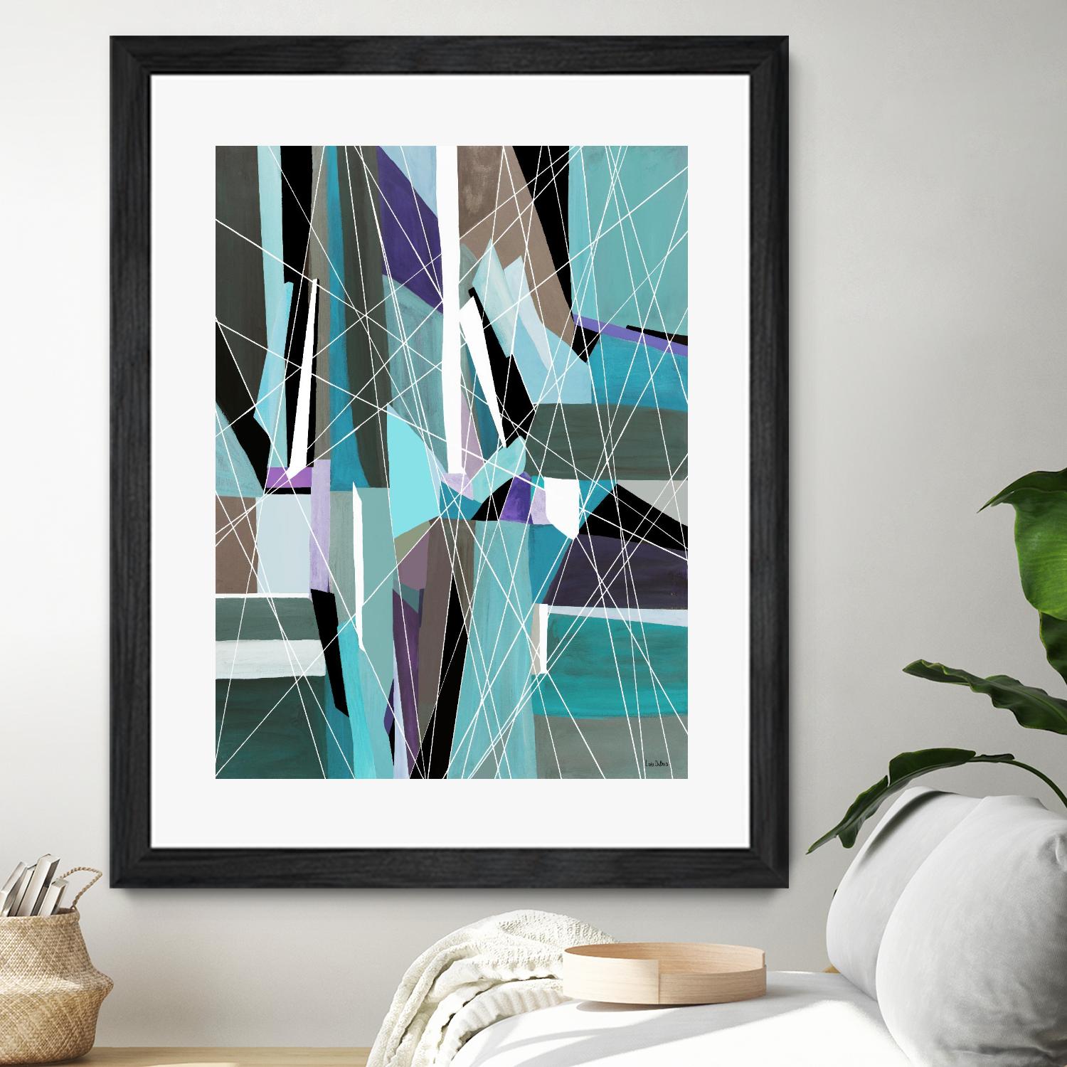 AquaGlass by Lori Dubois on GIANT ART - green linear aqua