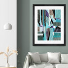 AquaGlass by Lori Dubois on GIANT ART - green linear aqua