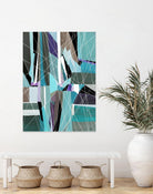 AquaGlass by Lori Dubois on GIANT ART - green linear aqua