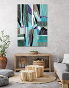 AquaGlass by Lori Dubois on GIANT ART - green linear aqua