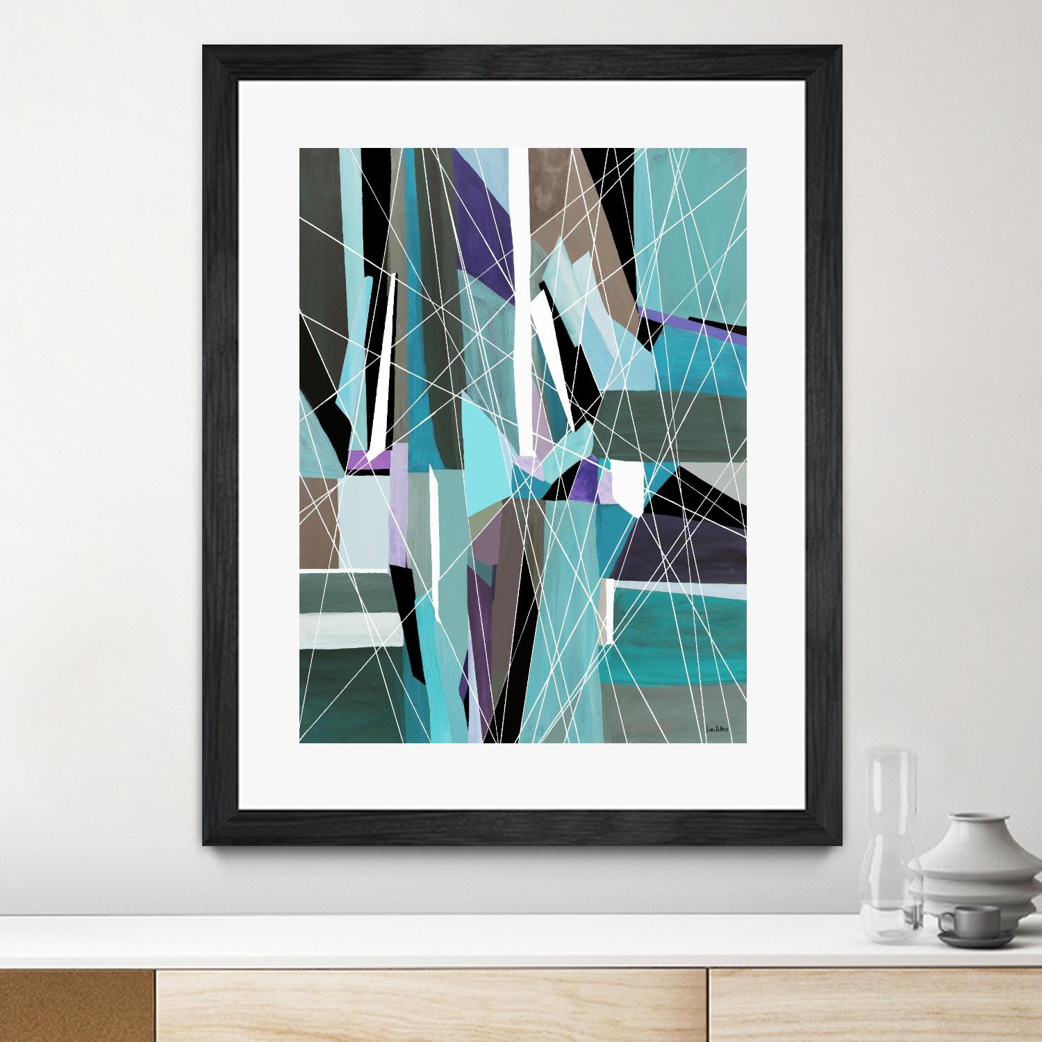 AquaGlass by Lori Dubois on GIANT ART - green linear aqua