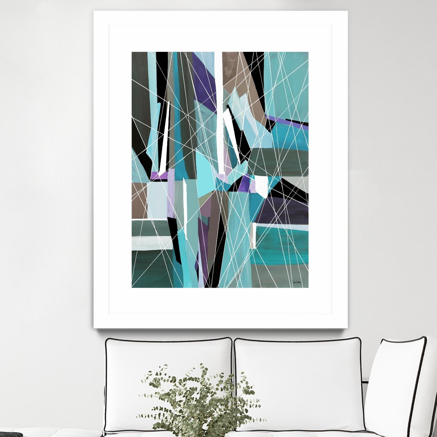 AquaGlass by Lori Dubois on GIANT ART - green linear aqua