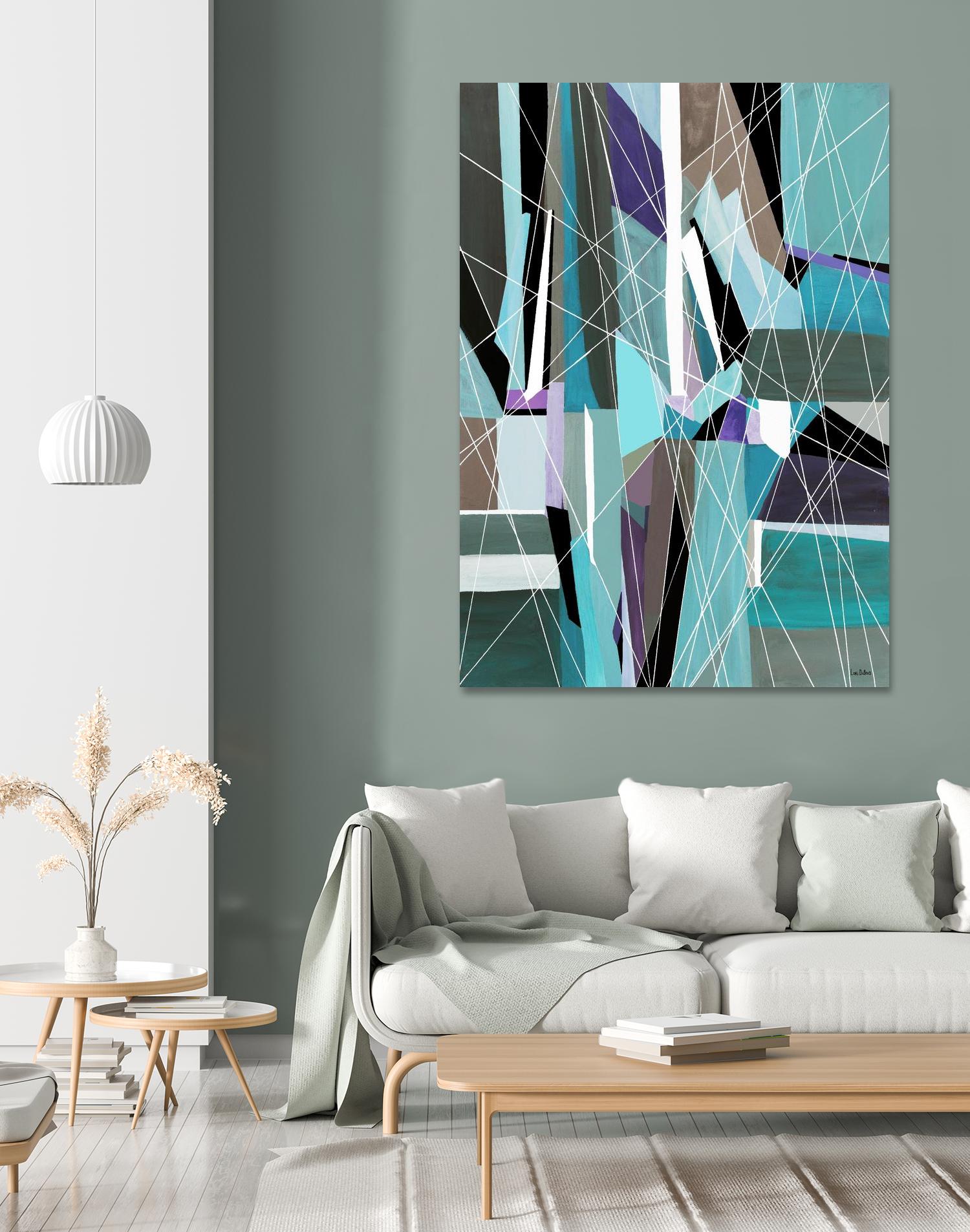 AquaGlass by Lori Dubois on GIANT ART - green linear aqua