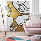 Mocha Latte -Gold - 1 by Lori Dubois on GIANT ART - gold linear