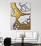 Mocha Latte -Gold - 1 by Lori Dubois on GIANT ART - gold linear