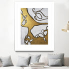 Mocha Latte -Gold - 1 by Lori Dubois on GIANT ART - gold linear artistes du québec
