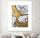 Mocha Latte -Gold - 1 by Lori Dubois on GIANT ART - gold linear artistes du québec