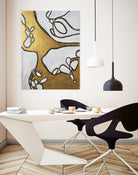 Mocha Latte -Gold - 1 by Lori Dubois on GIANT ART - gold linear artistes du québec