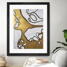 Mocha Latte -Gold - 1 by Lori Dubois on GIANT ART - gold linear artistes du québec