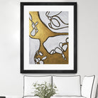 Mocha Latte -Gold - 1 by Lori Dubois on GIANT ART - gold linear artistes du québec