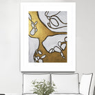Mocha Latte -Gold - 1 by Lori Dubois on GIANT ART - gold linear artistes du québec
