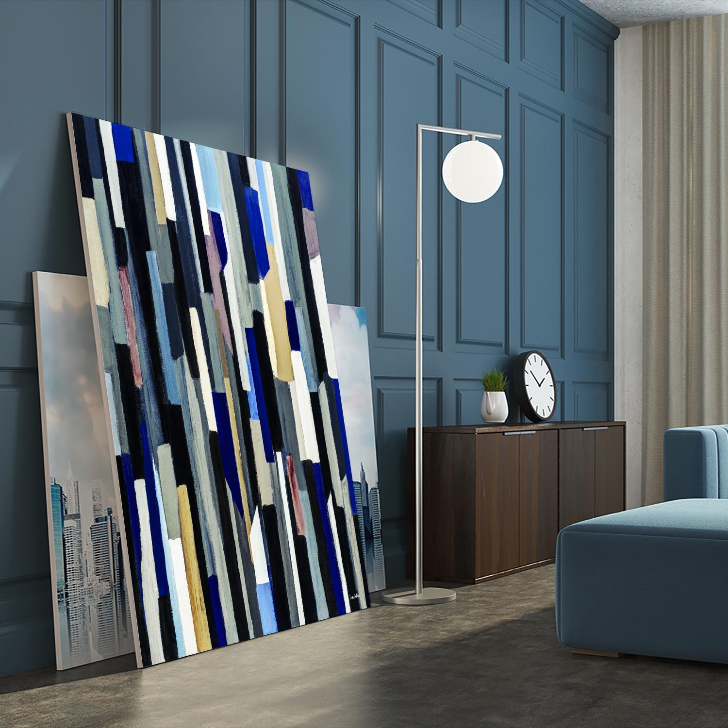 ModernDay by Lori Dubois on GIANT ART - blue linear lignes