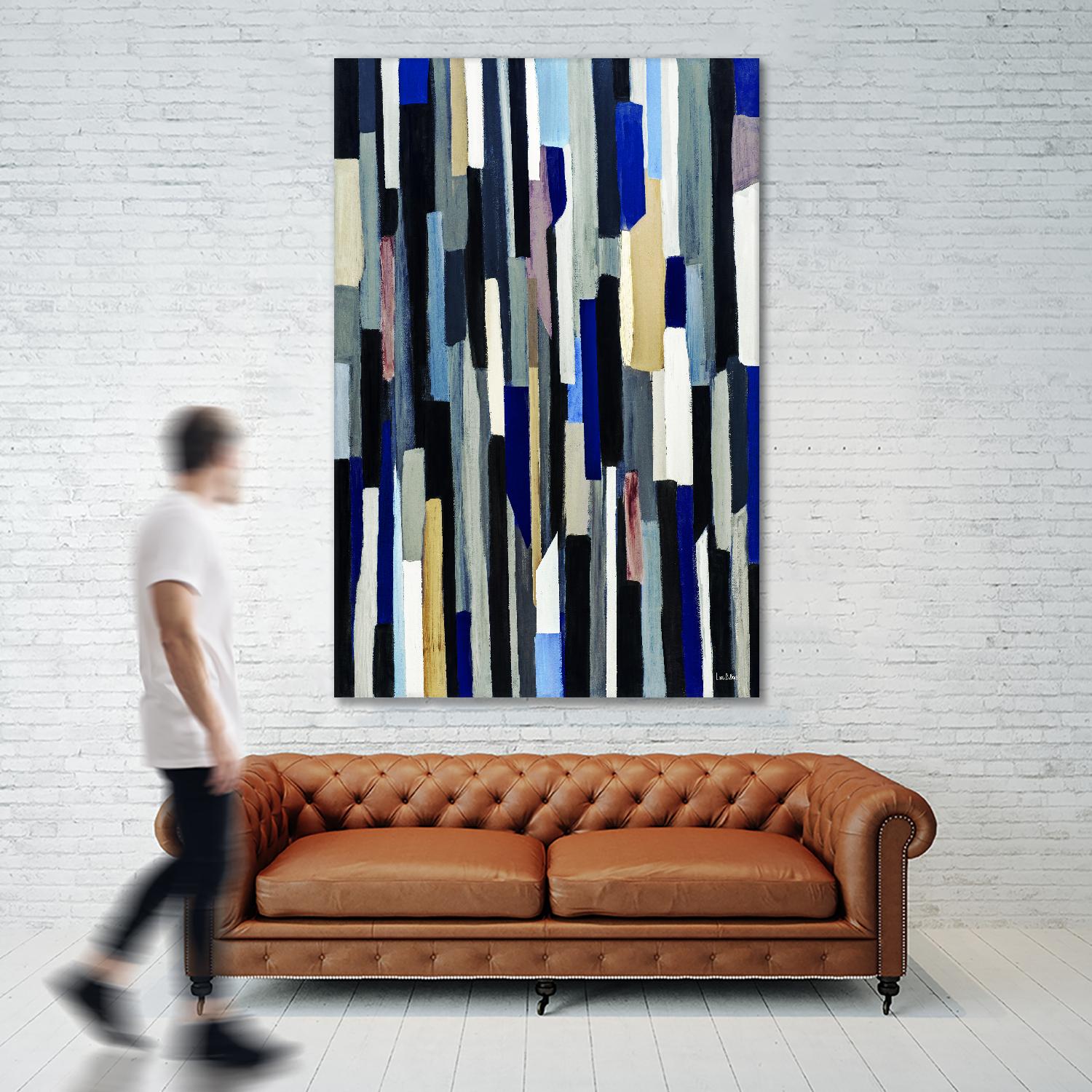 ModernDay by Lori Dubois on GIANT ART - blue linear lignes